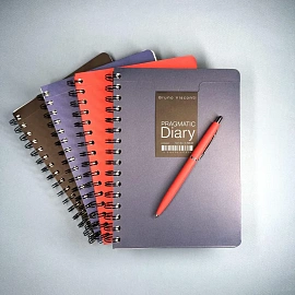 Ежедневник недатированный Bruno Visconti Pragmatic картон А5 128 листов красный с фиксирующей резинкой, 3-748/05