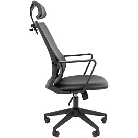 Кресло для руководителя Chairman 545 чёрное (ткань/сетка, пластик)