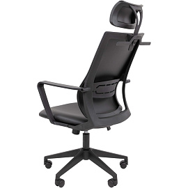 Кресло для руководителя Chairman 545 чёрное (ткань/сетка, пластик)