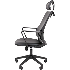 Кресло для руководителя Chairman 545 чёрное (ткань/сетка, пластик)