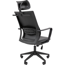 Кресло для руководителя Chairman 545 чёрное (ткань/сетка, пластик)