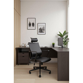 Кресло для руководителя Chairman 545 чёрное (ткань/сетка, пластик)