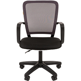 Кресло офисное Chairman 698LT чёрное/серое (ткань/сетка, пластик)