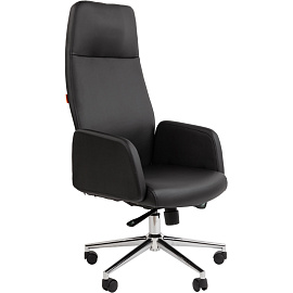 Кресло для руководителя Chairman 929 чёрное (экокожа, металл)