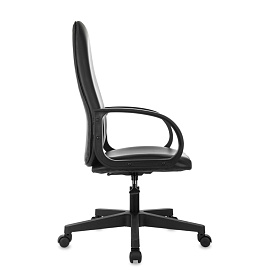 Кресло для руководителя Комус Мебель EChair 660 чёрное (экокожа, пластик)