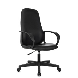 Кресло для руководителя Комус Мебель EChair 660 чёрное (экокожа, пластик)