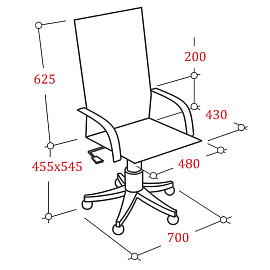 Кресло для руководителя Комус Мебель EChair 660 чёрное (экокожа, пластик)