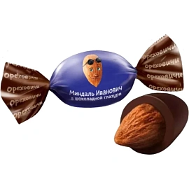 Конфеты шоколадные Миндаль Иванович в молочной шоколад глазури, 500г ОС713