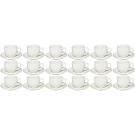 Чайная пара Makalu 220мл, фарфор, бел. 18шт/уп