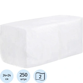 Салфетки бумажные Zelpaper 24х24см 2сл белые 250 шт/уп фото Салфетки бумажные Zelpaper 24х24см 2сл белые 250 шт/уп