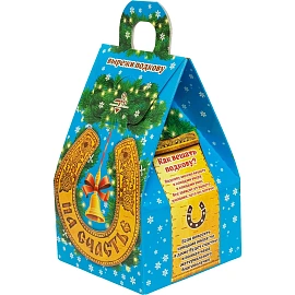 Новогодний сладкий подарок Лошадка и подкова Картон 300 грамм, K002