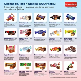 Новогодний сладкий подарок Сказка Туба 1000 грамм, K012