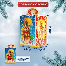 Новогодний сладкий подарок Лошадка красавица Картон 1000 грамм, K016