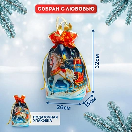 Новогодний сладкий подарок Сани с подарками Мешок 1000 грамм, K025