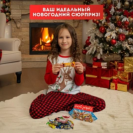 Новогодний сладкий подарок Праздник с мишкой Картон 200 грамм, K031