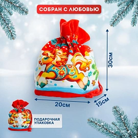 Новогодний сладкий подарок Зимнее веселье Мешок 1000 грамм, K038