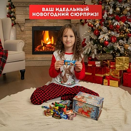 Новогодний сладкий подарок Посылка символ Фанера 500 грамм, K048