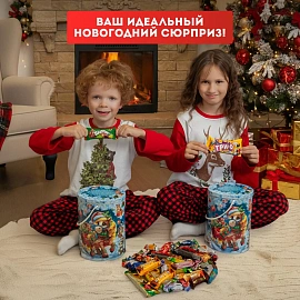 Новогодний сладкий подарок Новогодний курьер Жесть 1000 грамм, K057
