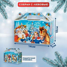 Новогодний сладкий подарок Зимняя прогулка Картон 500 грамм, K058