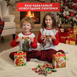 Новогодний сладкий подарок Счастливчик Картон 500 грамм, K062