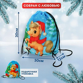 Новогодний сладкий подарок Зимняя забава Мешок 1000 грамм, K066