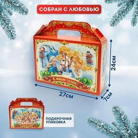 Новогодний сладкий подарок Новогодняя тройка Картон 1000 грамм, K073