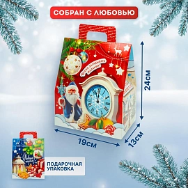 Новогодний сладкий подарок Счастливый праздник Картон 1000 грамм, K080