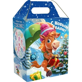 Новогодний сладкий подарок Весельчак Картон 1000 грамм, K083