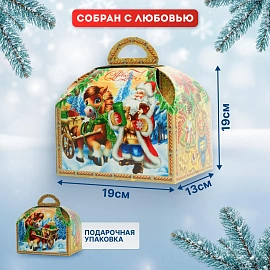 Новогодний сладкий подарок Ларец Лошадка Картон 1000 грамм, K087