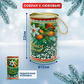 Новогодний сладкий подарок Зимнее настроение Туба 1000 грамм, K096