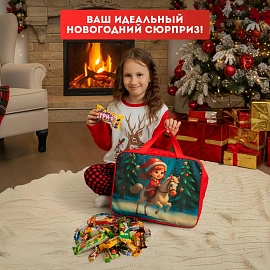 Новогодний сладкий подарок Новогоднее приключение Сумка 1000 грамм, K098