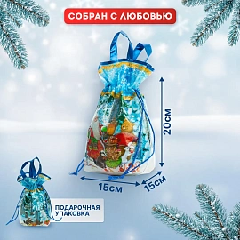Новогодний сладкий подарок Мешочек радости Мешок 1000 грамм, K101