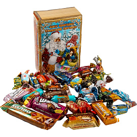 Новогодний сладкий подарок Книга новогодних приключ. снеговика 500гр,А25110