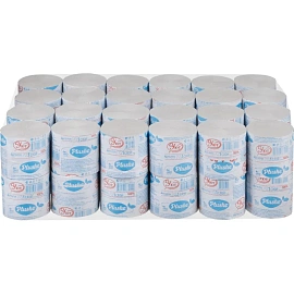 Бумага туалетная Plushe Уют 1-слойная серая без втулки (48 рулонов в упаковке)