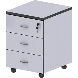 Тумба подкатная Агат с замком (серый, 400x450x560 мм, 3 ящика)