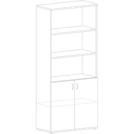 Шкаф для документов Агат полузакрытый (серый, 800x400x1910 мм)