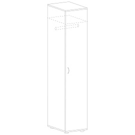 Гардероб Агат АСС-59 (серый, 400х580х1910 мм)