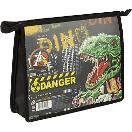 Папка для тетрадей Опасность А5 с 1 отделением на молнии