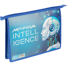 Папка для тетрадей Искуственный интелект А4 с 1 отделением на молнии