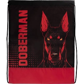 Мешок для сменной обуви Doberman 420х340 мм чёрный с ручками