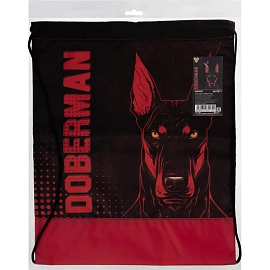 Мешок для сменной обуви Doberman 420х340 мм чёрный с ручками