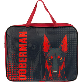 Папка для тетрадей Doberman А4 с 1 отделением на молнии с ручками