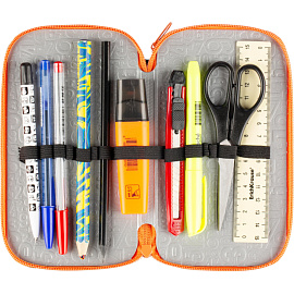 Пенал двухсекционный большой тканевый торец ПО-090, КИБЕР БОТ 2025