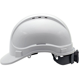 Каска защитная строительная Еланпласт Ай-Прайм Эксперт белая с храповым механизмом (КАС-061)