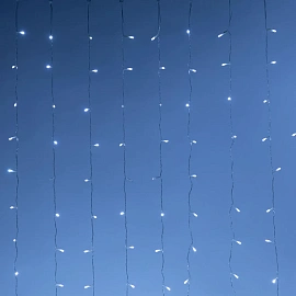 Электрогирлянда Дождь занавес холодный белый свет 800 микроламп (2x4 м)