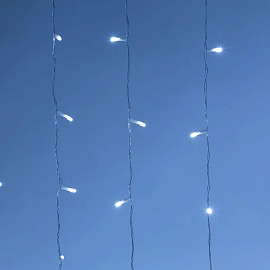 Электрогирлянда Дождь занавес холодный белый свет 800 микроламп (2x4 м)