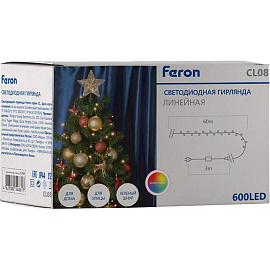 Гирлянда светодиодная Feron нить разноцветный свет 600 светодиодов (60 м)