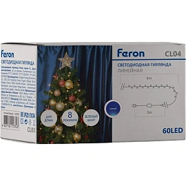 Гирлянда светодиодная Feron нить синий свет 60 светодиодов (6 м)