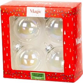 Набор шаров Жемчужный из стекла, 4 шт. 6х6х6см арт.90655