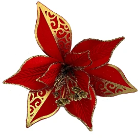 Украшение НГ ёлочное цветок из полиэстера, на клипсе 21х21х18см арт.92434